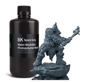 Фотополімерна смола ELEGOO Water Washable Resin 8k "Space Grey" (сіра) 1кг 2100000022656 фото