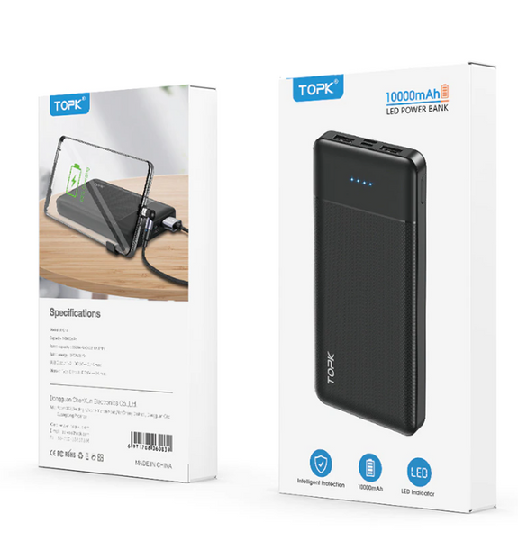 Powerbank TOPK I1014 Power Bank 10000mAh 6971708060839 фото