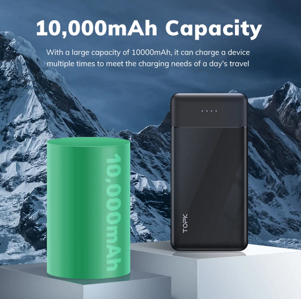 Powerbank TOPK I1014 Power Bank 10000mAh 6971708060839 фото