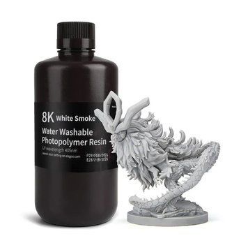 Фотополімерна смола ELEGOO Water Washable Resin 8k "White Smoke" (димчасто-біла) 1кг 2100000022717 фото
