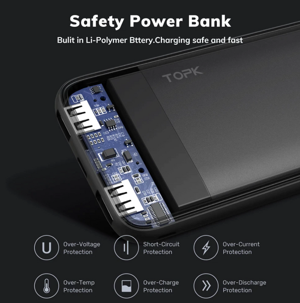 Powerbank TOPK I1016 10000mAh 6971708060969 фото