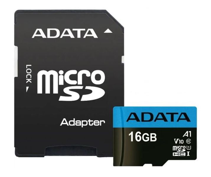 Карта пам'яті A-DATA microSDHC Premier 16GB Class 10 UHS-I (U1) V10 A1 W-25MB/s R-100MB/s +SD-адаптер 4713218461919 фото