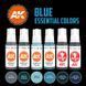 Набір акрилових фарб Сині Основні кольори 3Gen (Blue Essential Colors 3Gen Set) 6 шт. AK-Interactive 2100000023653 фото 2