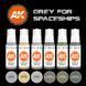 Набір акрилових фарб Сірий для космічних кораблів (Grey For Spaceships Set) 6 шт. AK-Interactive 2100000023912 фото 2