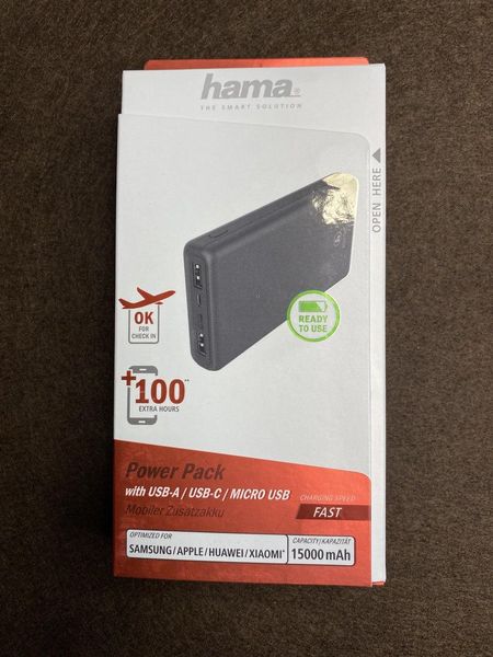 Powerbank Hama 15000 mAh 4047443448712 фото