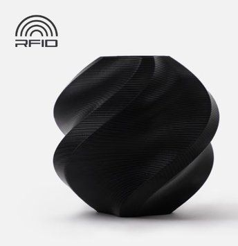 Bambu lab, ABS Refill (пластик без котушки) Black з RFID чіпом,1 кг 6975337030331 фото