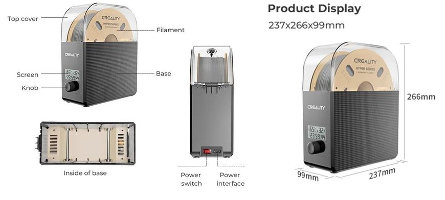 Сушка для пластику Creality Filament Dry Box 2.0 2100000004898 фото