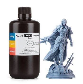 Фотополімерна смола ELEGOO ABS-Like 3.0 plus resin "Grey" (сіра) 1кг 2100000022731 фото