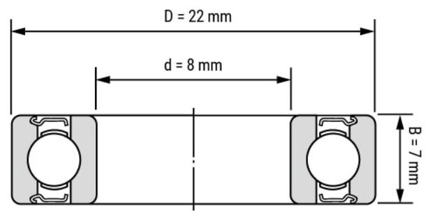 Радіальний підшипник 608ZZ, 8x22x7 мм 2100000005932 фото