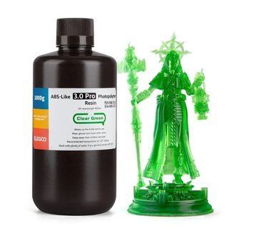 Фотополімерна смола ELEGOO ABS-Like 3.0 pro resin "Clear Green" (прозоро-зелена) 1кг 2100000022618 фото